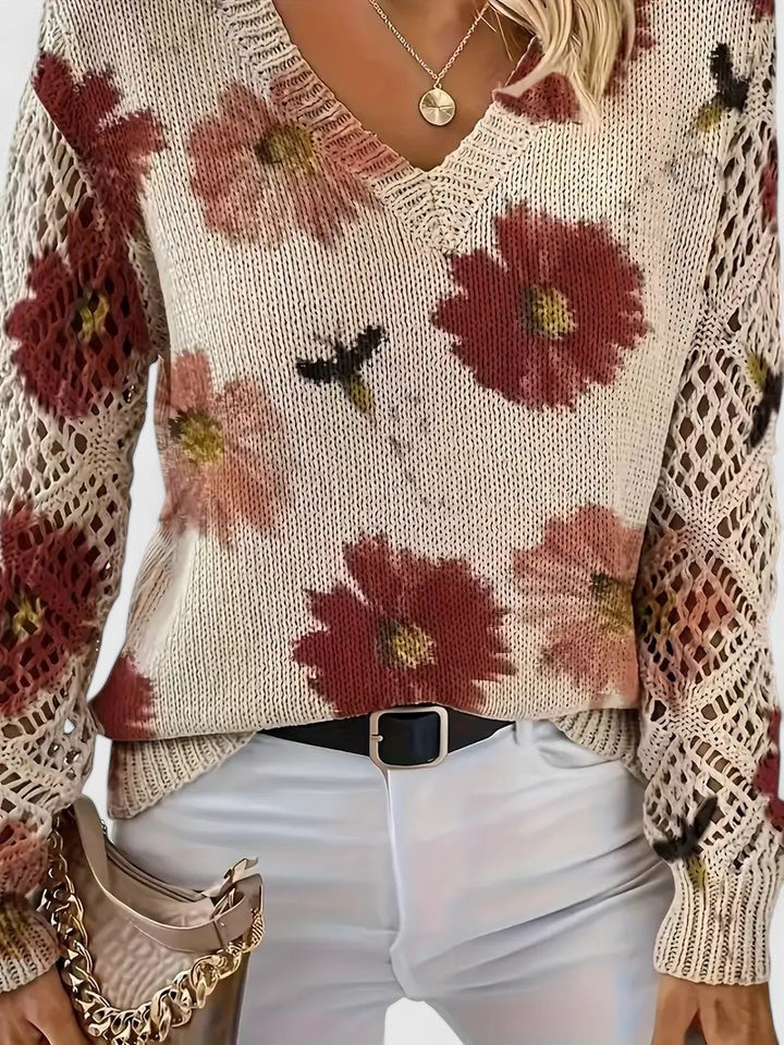 Aurelie | Delicate Floral Sweater