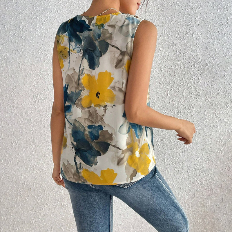Vintage Floral Print Tank Top