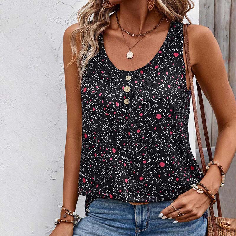 Vintage Floral Print Tank Top