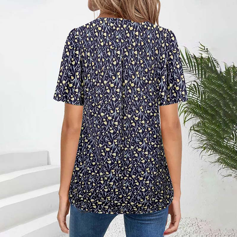 Vintage Floral Print Blouse