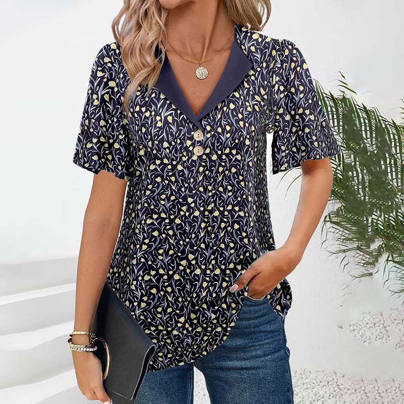 Vintage Floral Print Blouse