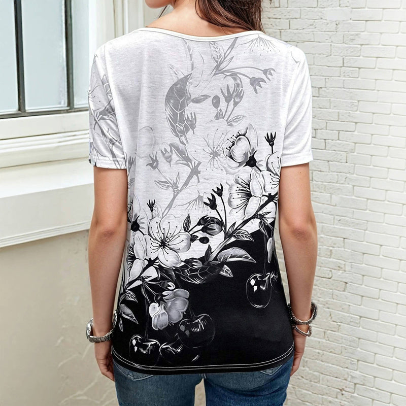 Color Block Floral T-Shirt