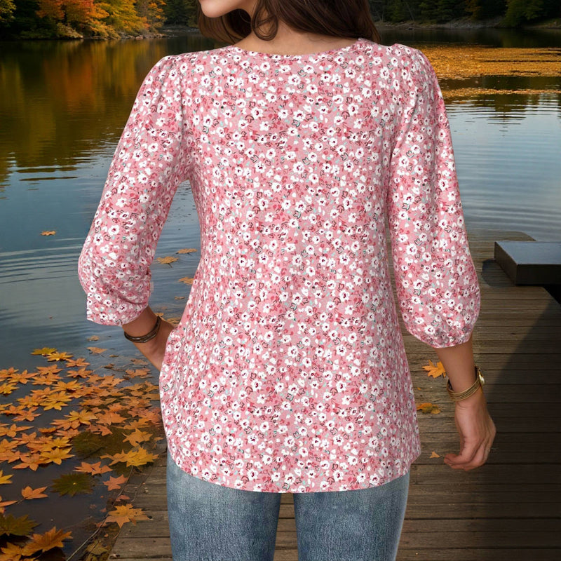 Vintage Floral Print Blouse