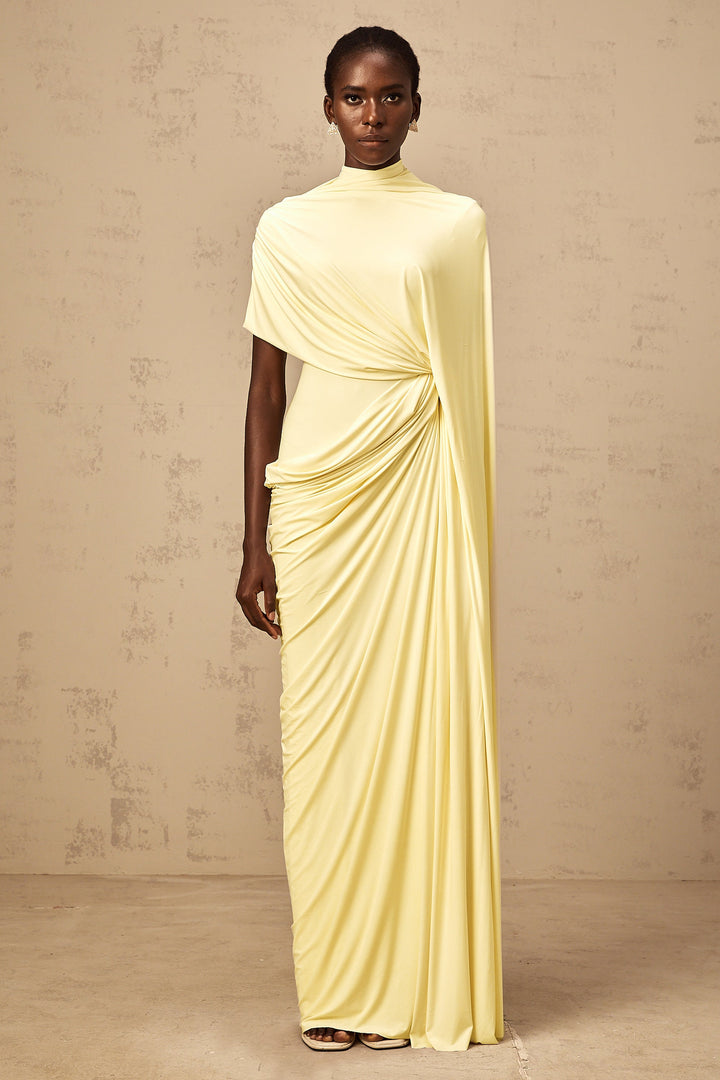 Fenella asymmetrical draped cape & dress matching set