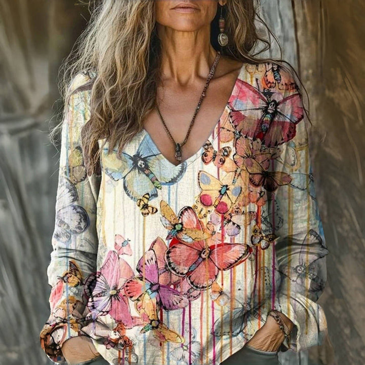 Vintage Butterfly Print T-shirt