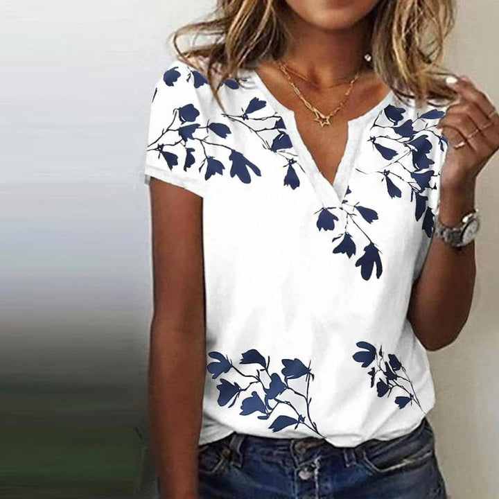 Casual Leaf Print T-shirt