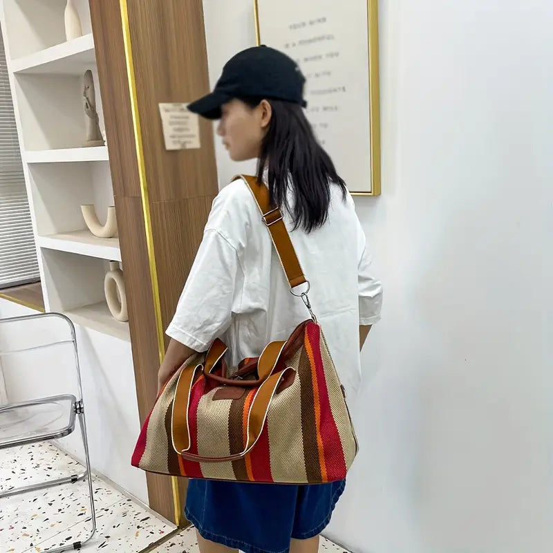 Abigail™ - Vintage Striped Duffel Bag
