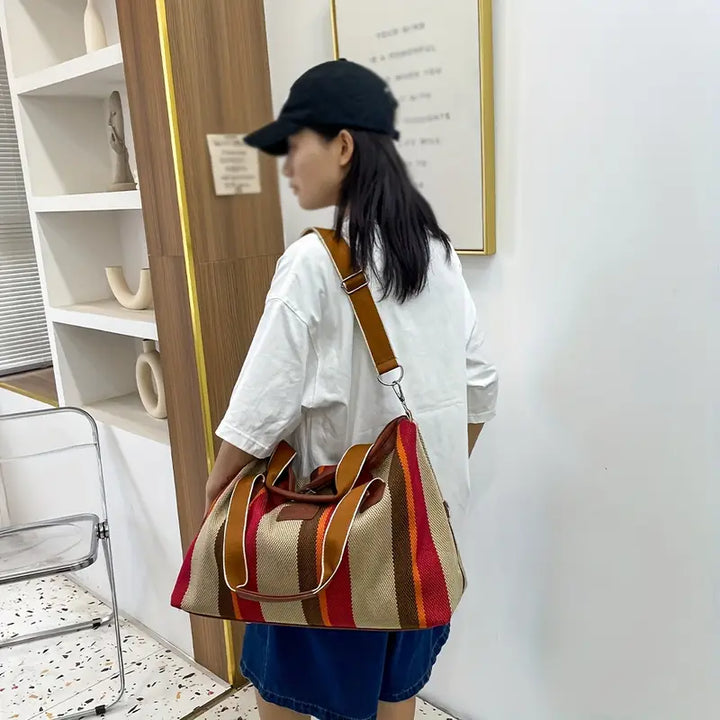 Abigail™ - Vintage Striped Duffel Bag