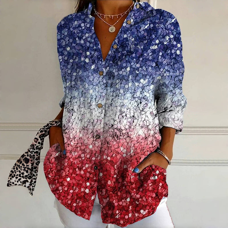 Vintage Blouse with Color Gradient