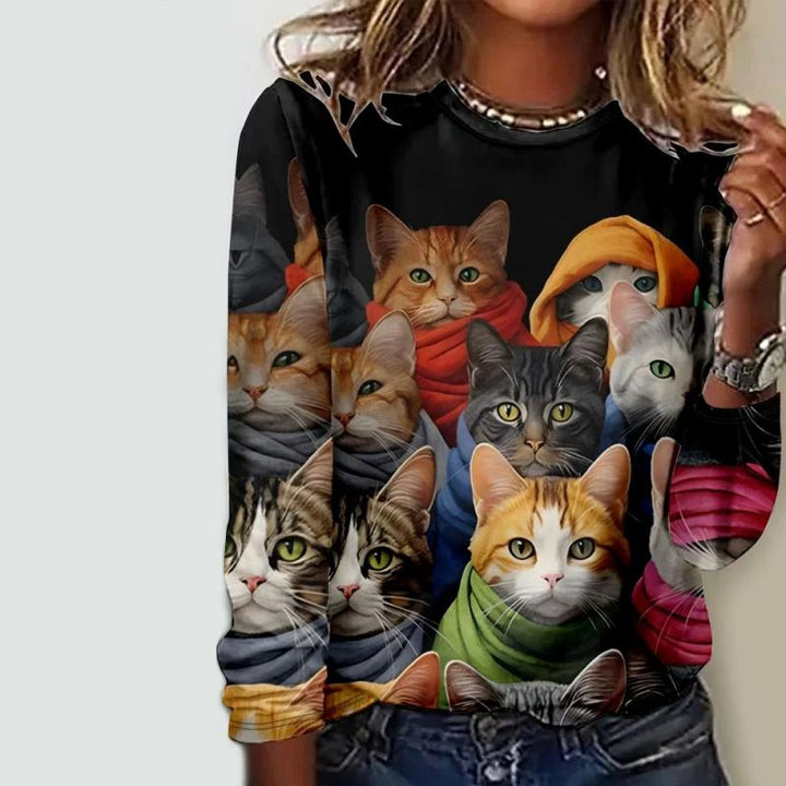 Creative Cat Print T-shirt