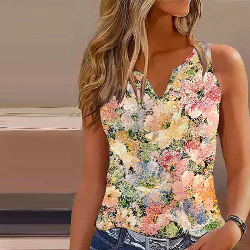 Vintage Floral Print Tank Top