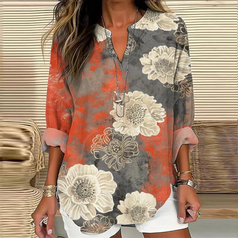 Vintage Floral Print Blouse