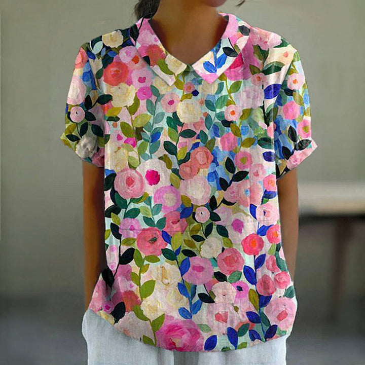 Colorful Blouse with Floral Print