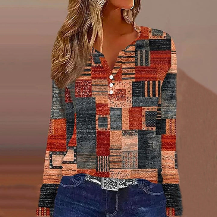 Vintage Blouse with Ethnic Print