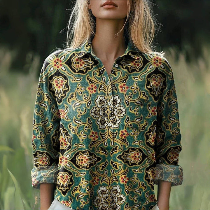 Vintage Blouse with Ethnic Print