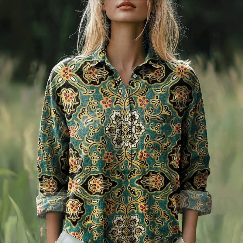 Vintage Blouse with Ethnic Print