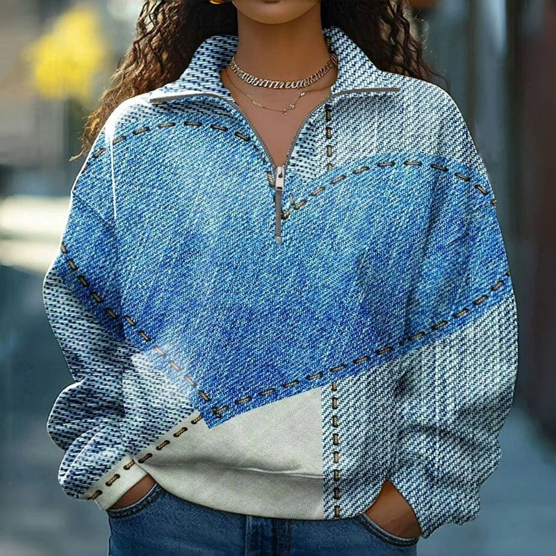 Vintage Color Block Sweatshirt
