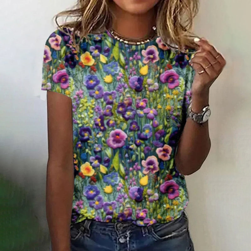 Vintage Floral Print T-Shirt