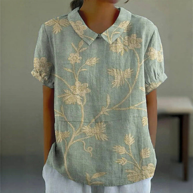 Vintage Floral Print Blouse