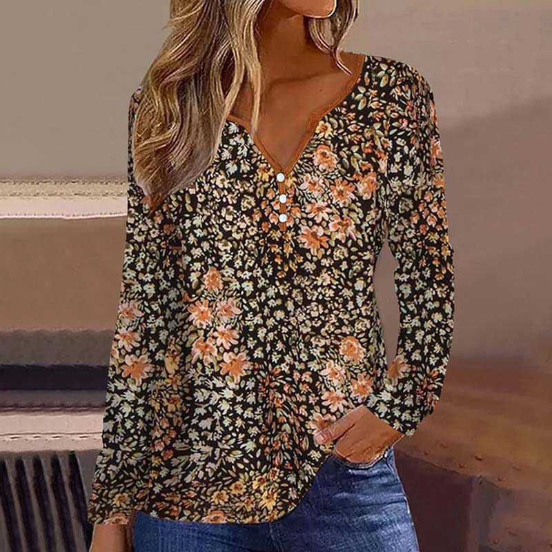 Vintage Floral Print Blouse