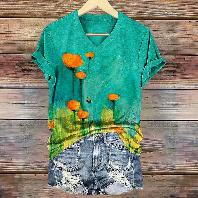 Vintage Floral Print T-Shirt