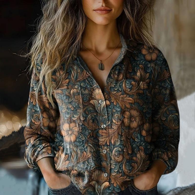 Vintage Blouse with Floral Print