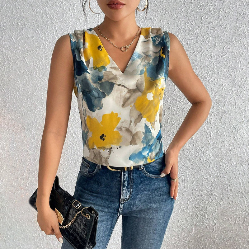 Vintage Floral Print Tank Top