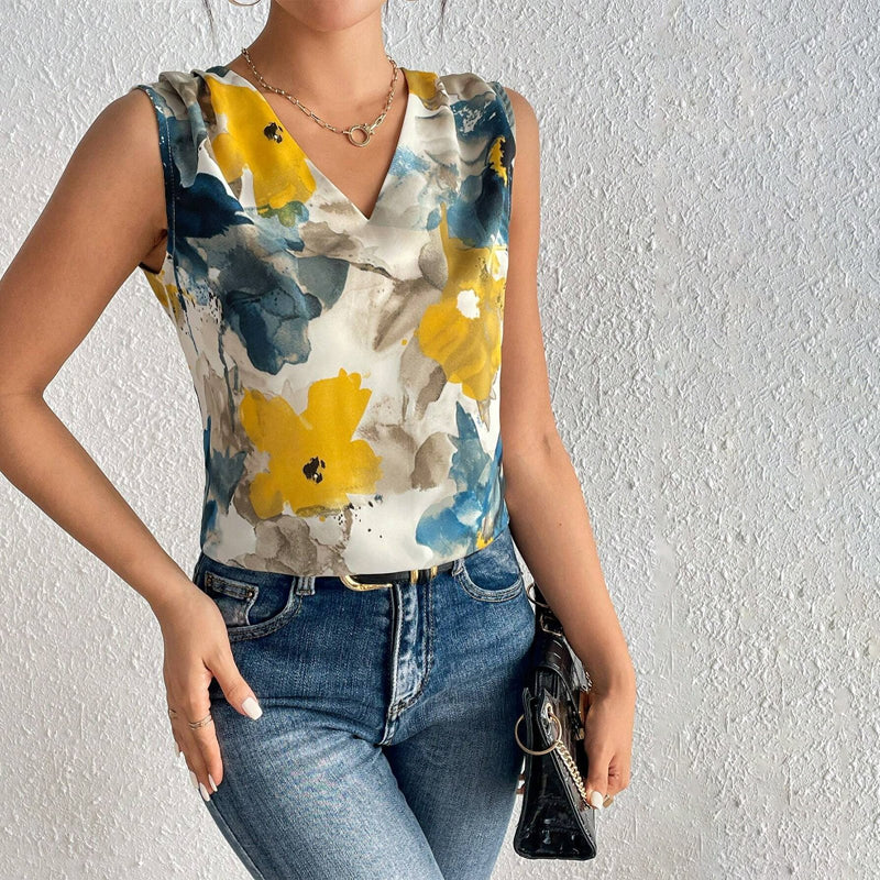 Vintage Floral Print Tank Top