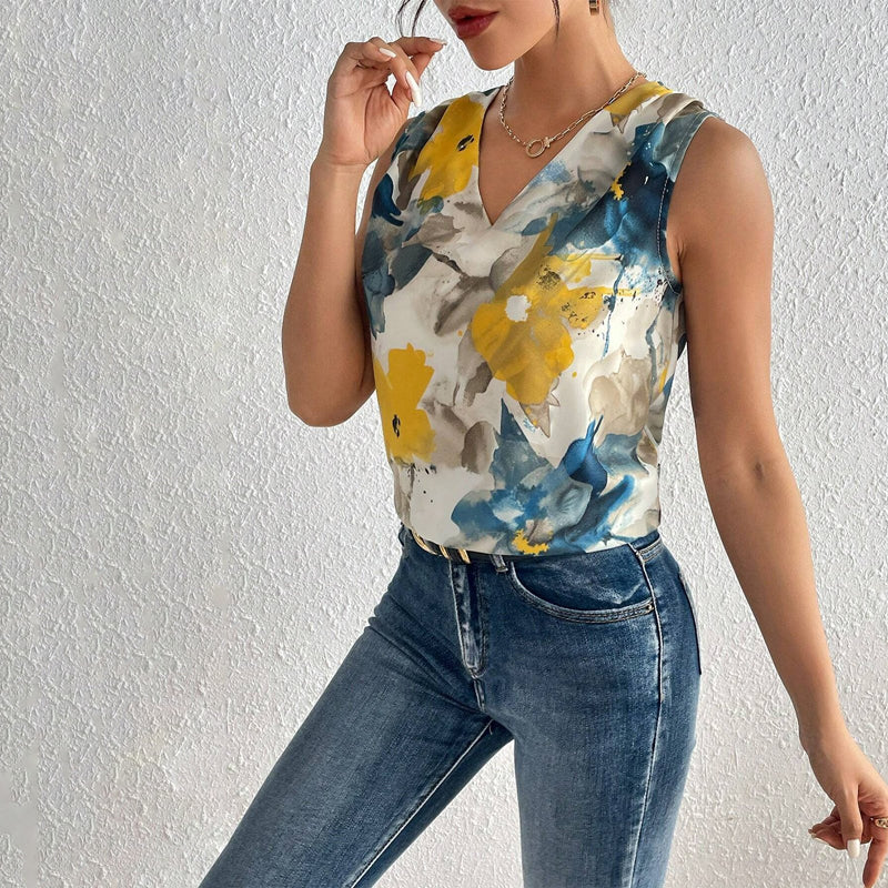 Vintage Floral Print Tank Top
