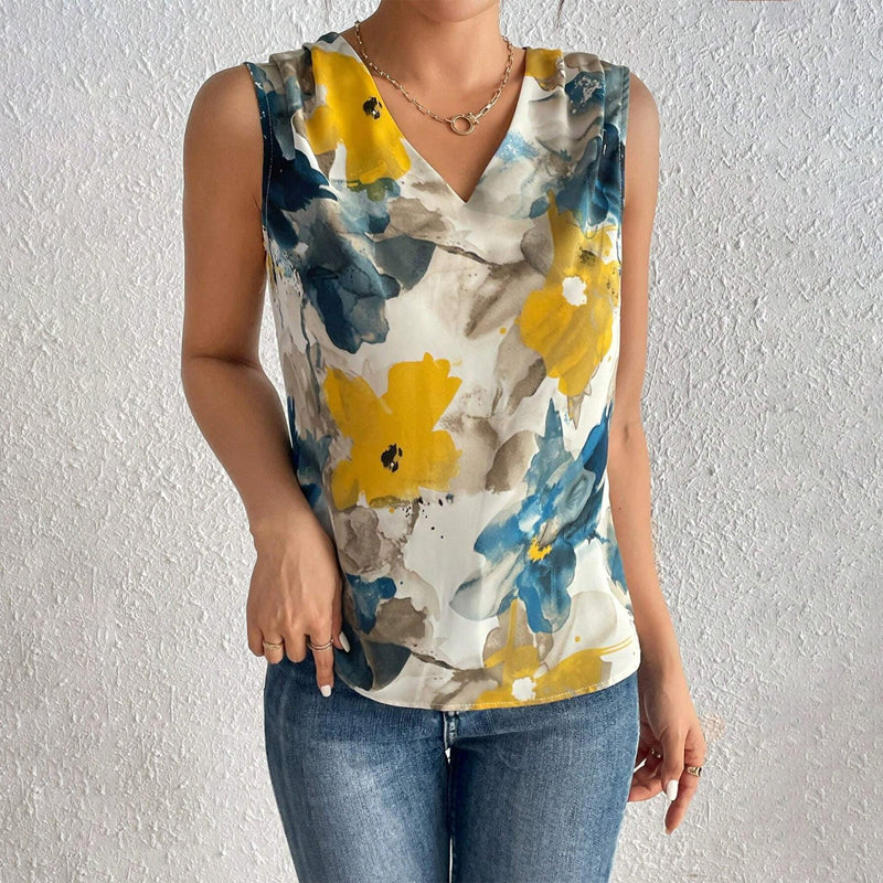 Vintage Floral Print Tank Top