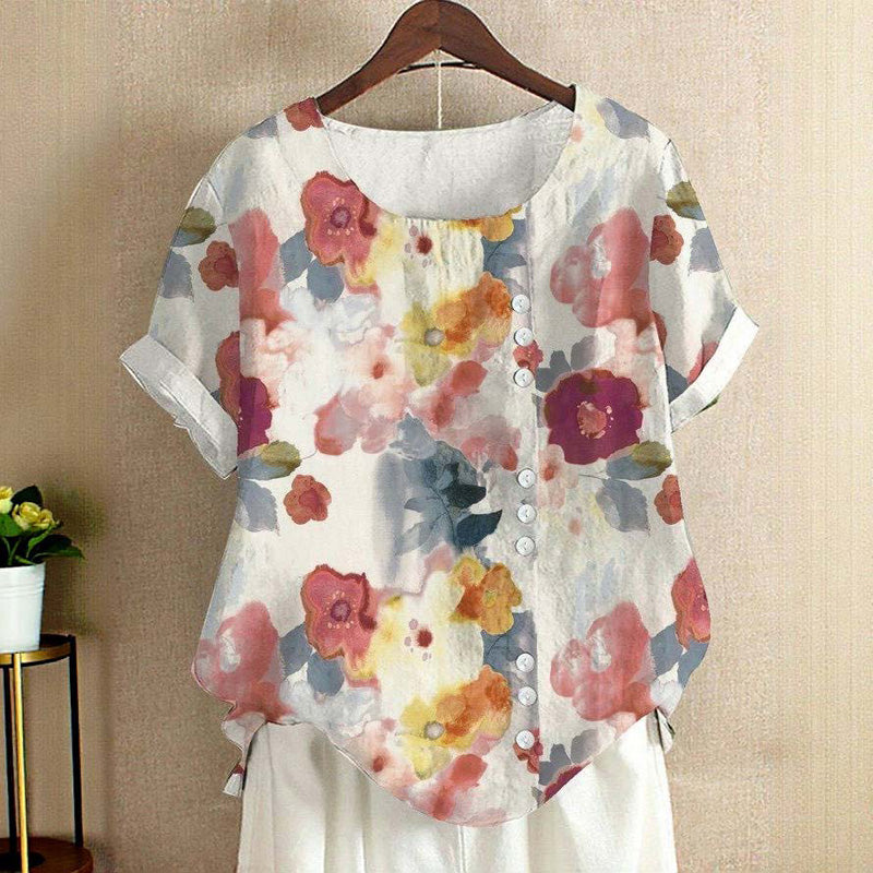Vintage Floral Print Blouse