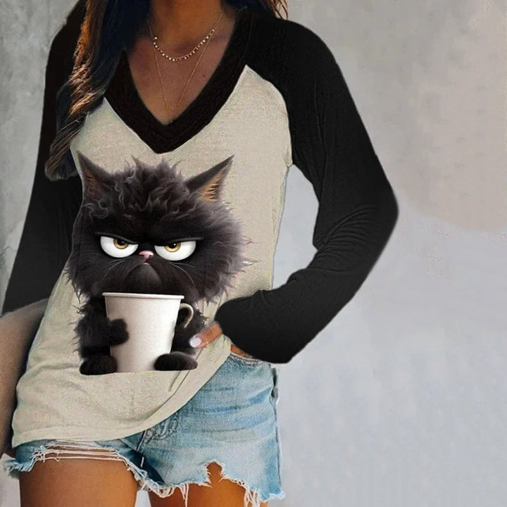 Creative Cat Print T-shirt