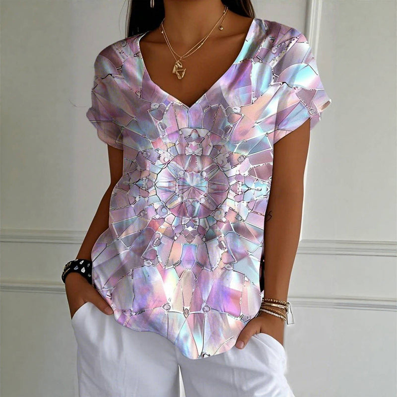 Vintage Geometric Print T-Shirt