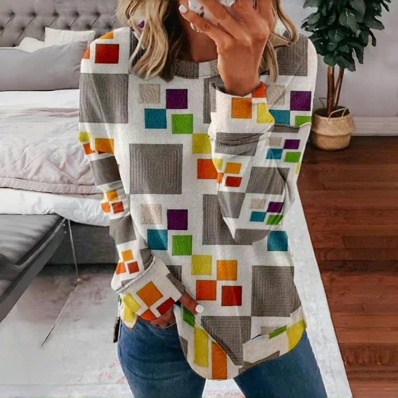 Colorful Plaid Casual T-shirt