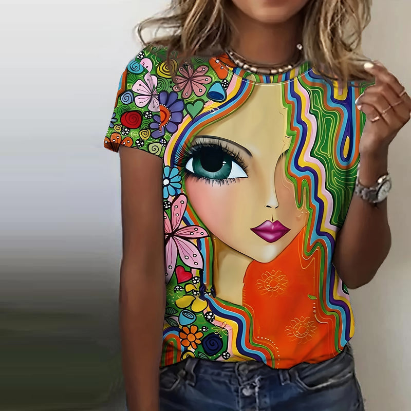 Casual T-shirt with abstract print