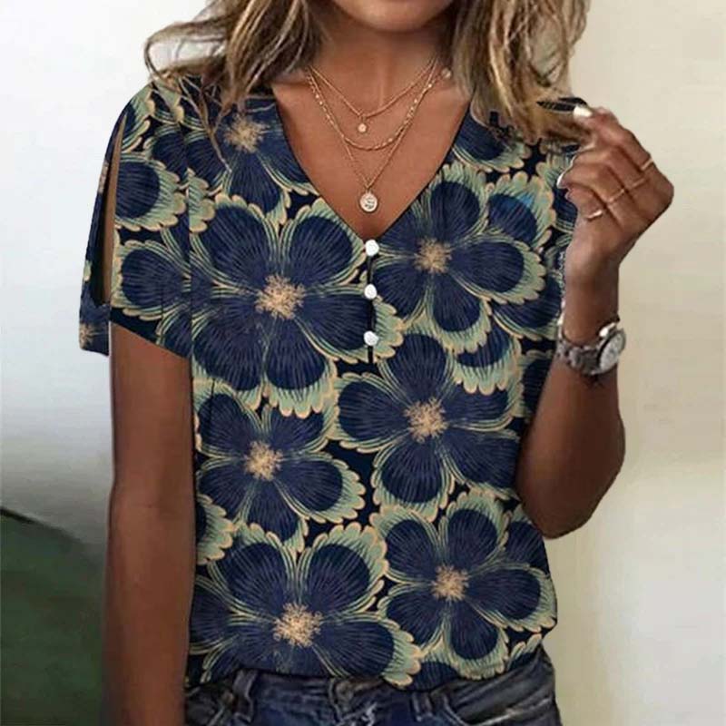 Vintage Floral Print Blouse