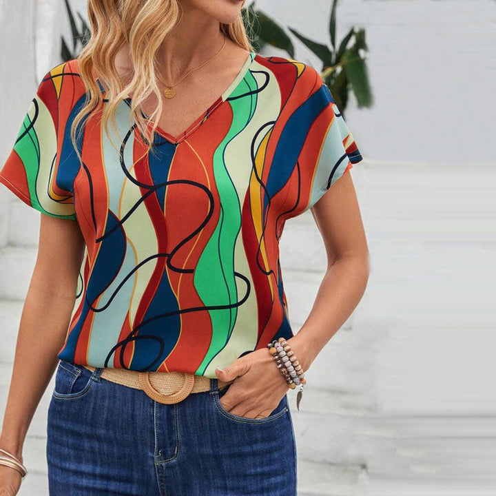 Colorful T-Shirt with Abstract Print
