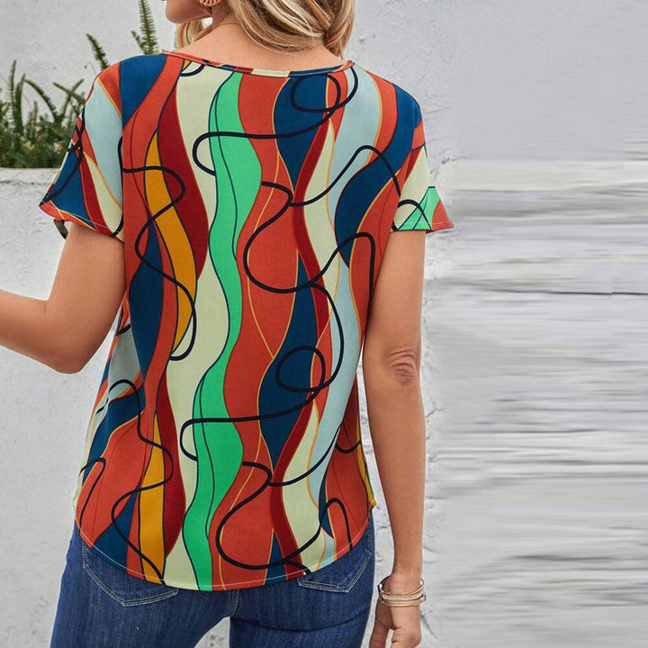 Colorful T-Shirt with Abstract Print