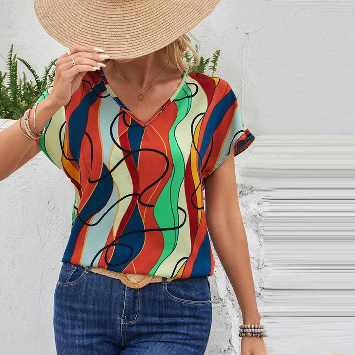 Colorful T-Shirt with Abstract Print