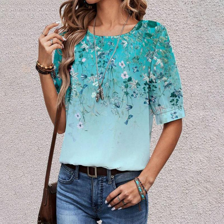 Casual Blouse with Floral Print
