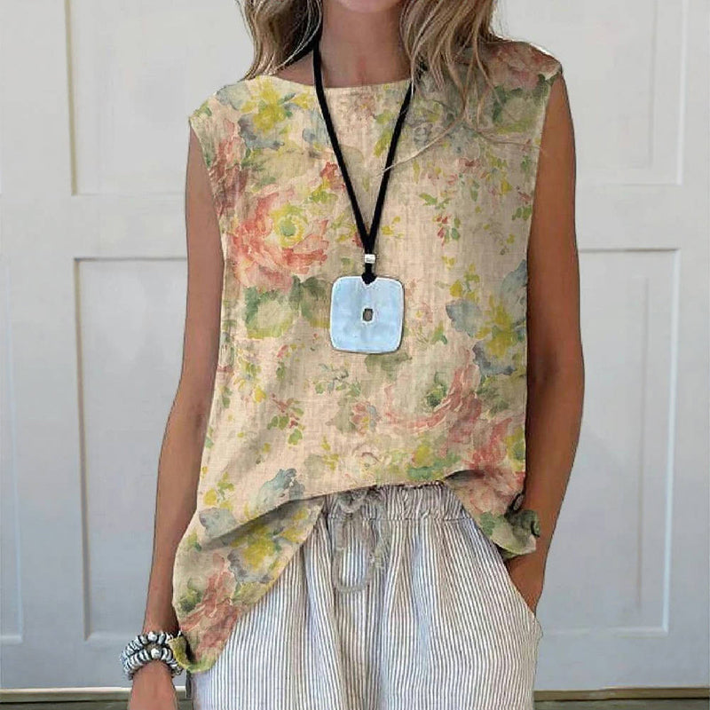 Vintage Floral Print Tank Top