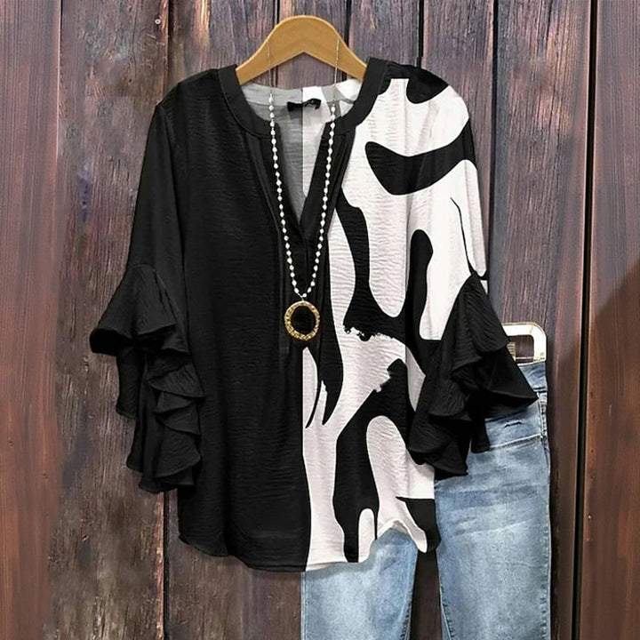 Casual Color Blocking Blouse