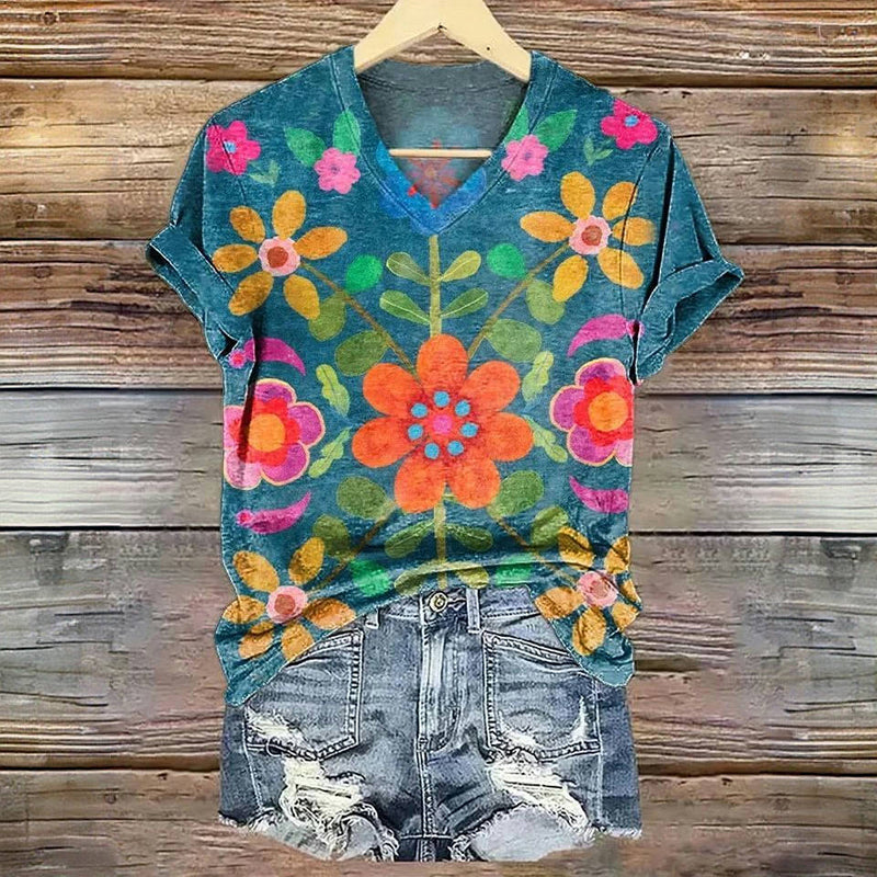 Vintage Floral Print T-Shirt