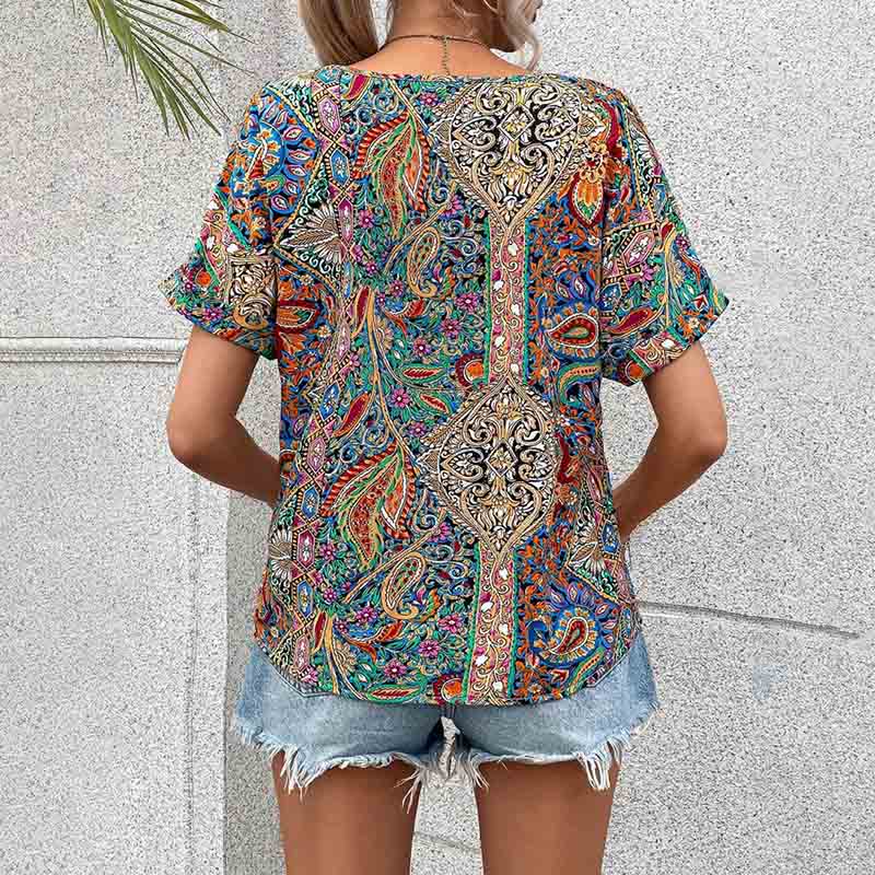 Vintage T-Shirt with Ethnic Print