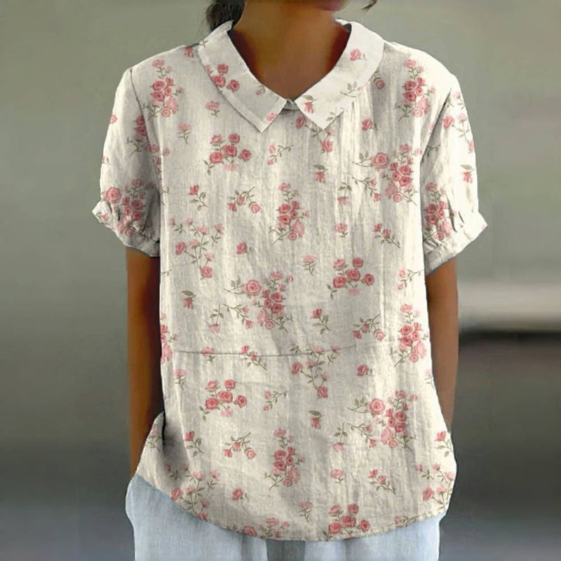 Vintage Floral Print Blouse