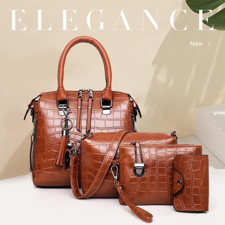 Olivia™ Classic Elegance | Modern 4-Piece Leather Bag Set