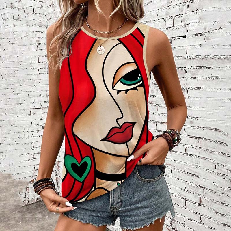 Casual Tank Top with Abstract Print