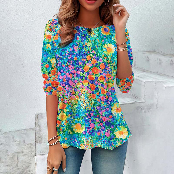 Colorful T-Shirt with Floral Print
