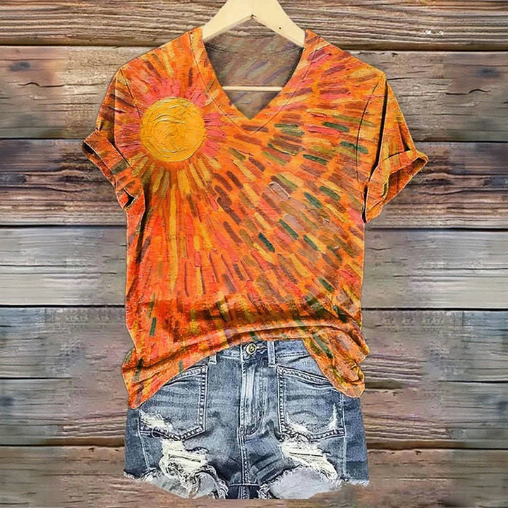 Colorful T-Shirt with Abstract Print