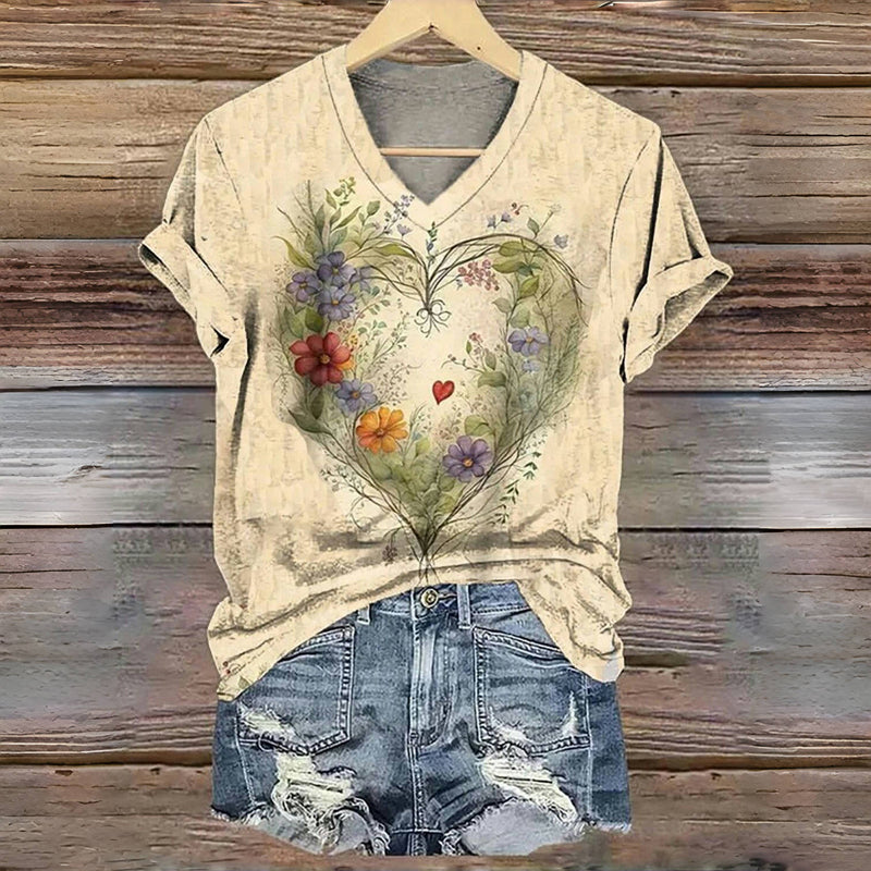 Vintage Floral Print T-Shirt
